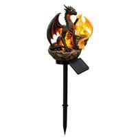 Dragon Shaped Solar Lamp Garden Light, Outdoor Statue Lamp, Figurine Fantasy Decor Pathway Lawn Ornament, Unique Gift for Lovers Decorative Yard Light
