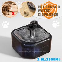 Wireless Automatic Cat Water Fountain 3600mAh 2800ML Pet Water Dispenser For Dog Cat Infrared Sensor Smart Pet Drinker Fountain gryna balta spalva
