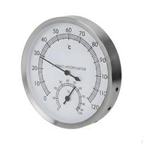 Sauna Thermometer Hygrometer Analog Dial Temp Humidity Gauge Combined Display Stainless Steel