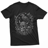 Viking Skull And Raven Norse Gothic Naturecore Viking T-Shirt S