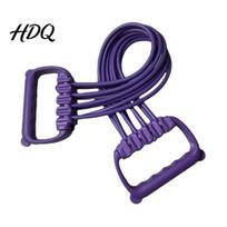 Multi-tube Resistance Bands Pedal Band with Handle 8-Tube Ankle Puller Exerciser Multifunction A violetinė