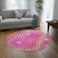 Retro Disco Ball Round Rug Colorful 70s Style Mirror Ball Print Non Slip Mat Groovy Aesthetic Rainbow Disco Ball Design Carpet 80cm x 80cm gray