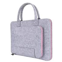 Computer Case Tablet Bag Wool Felt Wool Felt Laptop Bag Laptop Sleeve Notebook Sleeve Briefcase 15inch rožinė/pilka