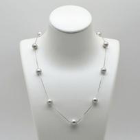 Women's Necklace AAAA Round Natural White Freshwater Pearl Necklace Simple 925 Sterling Silver Necklace High Quality Pearl 42cm
