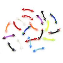 20Pcs Curved Barbell Eyebrow Rings Bar Tragus Ear Stud Helix Piercing Jewelry white