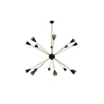 16 Light - Mid Century Chandelier - Sputnik Light - Hand Made - Raw Brass