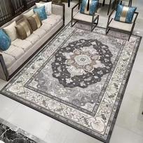 Elegant European Style Floral Area Rugs Non-slip Area Rug Machine Washable Carpet for Bathroom Kitchen Outdoor  Indoor Decor 40X60cm-16x24in gray