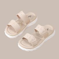 Women' Thick Sole Non-Slip Beach Slippers One-Strap Sandals Fashion Platform Slides for Couples 36-40