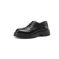 Luxury Designer Women Tractor Lace Up Derby Shoes Black Leather Chunky Brogues Retro Platform Oxford Shoes for Women 2024 New 5 juoda