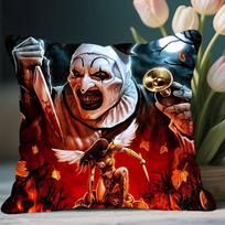 Terrifier Films Clown Pillow Case Removable Washable Cushion Cover – All-Season Soft Linen 12x12Inch