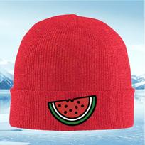 Watermelon slice black seeds red yummy Men Women Unisex Knitted Hat Beanie Pullover Cap Winter Thermal Warm Christmas Outdoor Cy