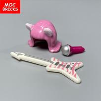 MOC Bricks Suona Horn Music Score Singer Saxophone Bass Figure Musical Instruments Educatinal Constructing Blocks Kids Girls Toys