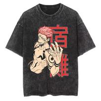 Jujutsu Kaisen Ryomen Sukuna Grafinis Spaudas Vintažiniai Išplauti Ypač Dideli Anime Gatvės Stiliaus Marškinėliai L