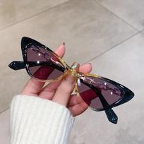 New Cat Eye Sunglasses Woman Trendy Colorful Fashion Eyewear Luxury Brand Designer Popular Sun Glasses UV400 Shades for Ladies gray