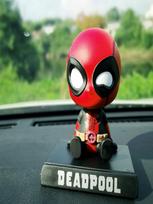 Marvel Deadpool Shaking Head Doll Car Decoration Auto Accessories Cute Model Toys Bobblehead Doll Mobile Phone Bracket Gifts
