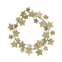 Metal Star Wreath for Front Door 11  Glitter Shiny Star Sparkling Wreath for Wall Mantle Holiday Party Indoor Outdoor Decoration auksinė