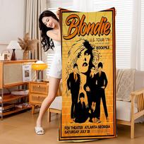 Punk Rock Band B-Blondie Microfiber Beach Towel Absorbent Quick Dry Soft Yoga Swimming Resort Mountain Climbing Towel W40*H60(CM)