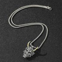 Prajna ghost retro Halloween mask jewelry necklace pendant 60CM(Necklace Long)