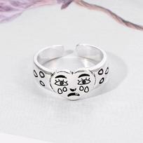 Love Crying Face Ring Sad Tear Point Expression Ring Temperament Tear Point Open Ring Literary and Artistic one size(6-13)