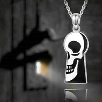 New Skull Ghost Half Face Necklace Retro Exaggerated Holiday Gift Necklace 60CM