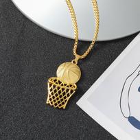 Basketball Hoop Pendant European and American Hip-hop Creative Necklace 60CM