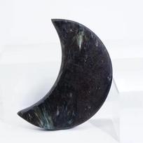 Natural Crystal Moon Shape Carving Mixed Gemstone Moon Statue Healing Stone Crescent Ornament for Home Decor One Size