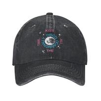 2026 Latest H-Harry S-Styles Fan Kiss All the Time Washed Baseball Cap Design Print Sun Couple Unisex Running Hippie Snapback Cap One Size