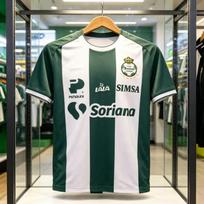 Mexican Santo Laguna short-sleeved soccer jersey, suitable for families and children, 3D printed outdoor T-shirt, men's clothing. S žalia