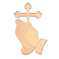 5pcs Praying Cross Acrylic Cake Toppers Christmas Holiday Party Decoration rožinio aukso spalvos