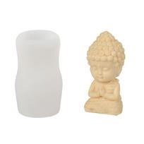 Handmade Temple Buddha Candle Silicone Molds Sitting Prayer Shape Small Molds