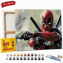 Obraz Do Malowania Po Numerach Z Ramą Deadpool Z Bronią 70X50 Cm
