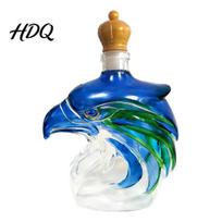 Reusable Whiskey Bottle Stopper Eagle Shaped Decanter 350ml Handcrafted Lead-Free Glass Handmade Spirit Decorative Gift for Bourbon Lovers Collectors geltona