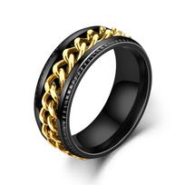 New In Metal Spinner Fidget Cool Rings For Men Stainless Steel Rotatable Chain Anxiety Relife Spinning Ring Anillo Antiestres 7