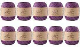 Raw Wool Chatty Paper Extra 25g Set of 10 Purple Sweet Potato Yarn, Thick, (approx. 55m), 100% Paper, Balls, 3.