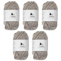 Raw wool 5 extra 30g Light brown yarn, balls, tweed, bulky, (50m), 80% wool, 20% nylon, 3.