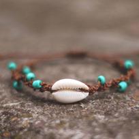 Noter Bohemia Macrame Bracelet Adjustable Unisex Beach Shell Braslet 4mm Blue Howlite Braclet Handmade Surfing Jewelry Pulseria ruda