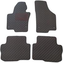 Eko odos kilimėliai QuiltyMats SKODA SUPERB 2008-2015m. (Juoda / raudonos siūlės)