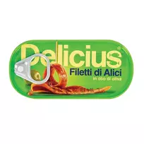 Ančiuvių filė alyvuogių aliejuje DELICIUS,  46g