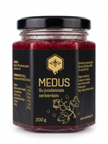Medus su juodaisiais serbentais 200 g.