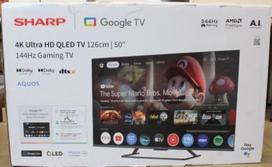 SALE OUT. Sharp 50HR7265E 50" (126cm) QLED 144Hz 4K Ultra HD Google TV, Dolby Vision, Dolby Atmos, Central Stand | SALE OUT. Sharp 50HR7265E | 50 | Smart TV | Google TV | Black | DAMAGED PACKAGING 50HR7265ESO | 2000001429266