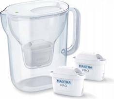 BRITA Style Essential vandens filtravimo ąsotis, 2 MAXTRA PRO Pure Performance filtrai, 2.4l, baltas