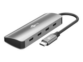 Goobay Slim 4-Port USB-Hub, USB-C auf USB-C, 10Gbit/s, Grey | 76565