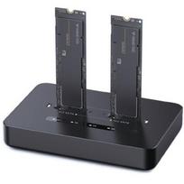 Gembird DD2-U3M2 stalinė dviguba SSD dokstacija USB Type-C M.2 NVME, 2x USB 3.2 Gen 2, 20Gbit/s, juoda