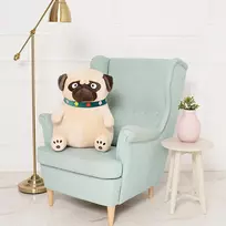 Pliušinis Šuo Mopsas, Minkštas Žaislas, 50 Cm, Šviesiai Rudas, Mopi