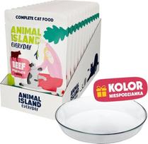 Animal Island Everyday Beef in broth Box - wet cat food - 12x85g + free plate