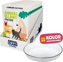 Animal Island Everyday Chicken in broth Box - wet cat food - 12x85g + free plate