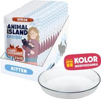 Animal Island Everyday Kitten Turkey and rabbit in broth Box - wet cat food - 12x85g + free plate