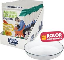 Animal Island Everyday Poultry with liver in jelly Box - wet cat food - 12x85g + free plate