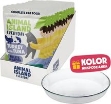 Animal Island Everyday Turkey and tuna in broth Box - wet cat food - 12x85g + free plate