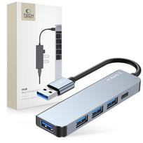 5-in-1 Usb-a į Usb-a Usb-c Skirstytuvas Hub - Pilkas